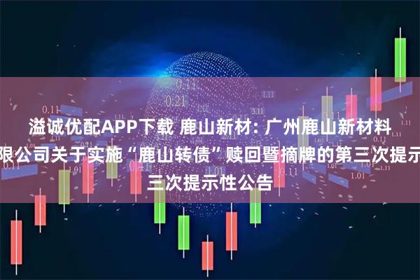 溢诚优配APP下载 鹿山新材: 广州鹿山新材料股份有限公司关于实施“鹿山转债”赎回暨摘牌的第三次提示性公告